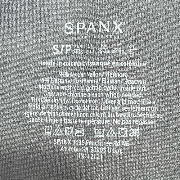 Spanx Cropped Lamn Legging Sz S Black Camo High Waisted Shaping Pull On Stretch - Picture 5 of 9